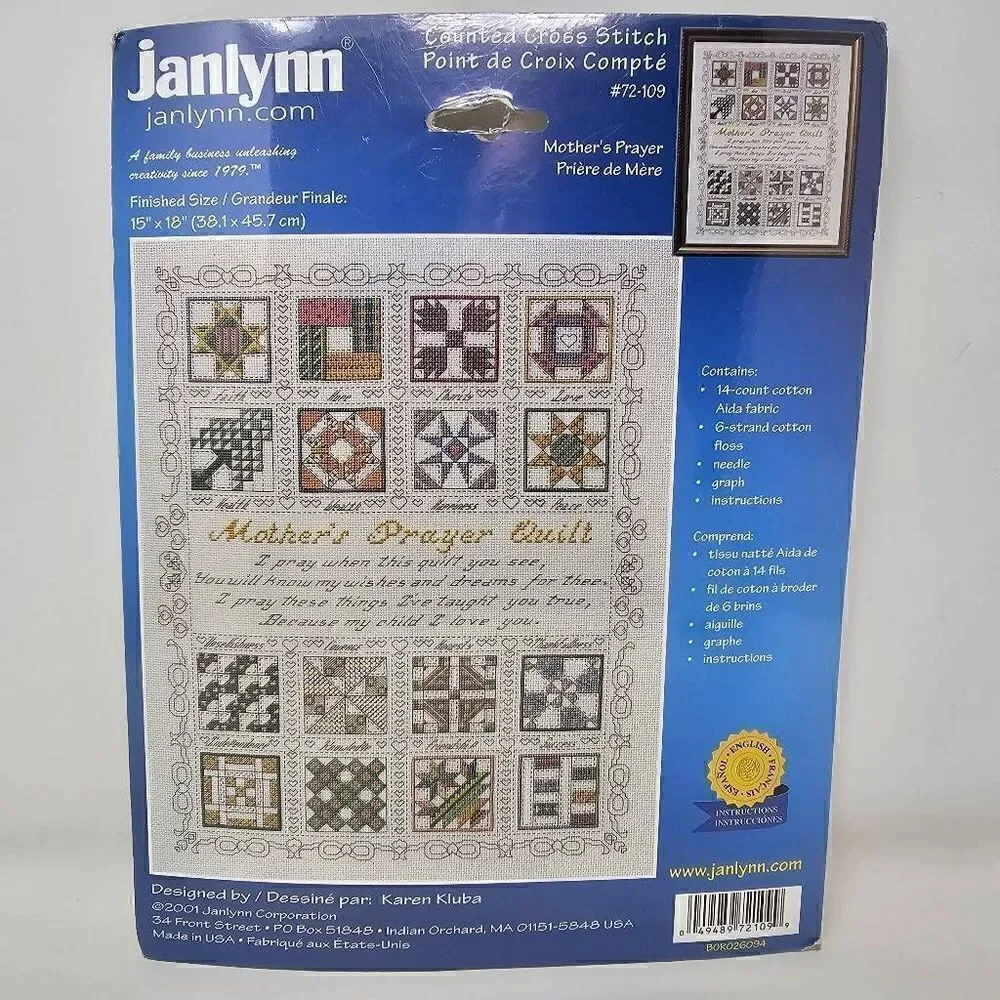 JANLYNN COUNTED CROSS STITCH KIT MOTHERS PRAYER 2001 15